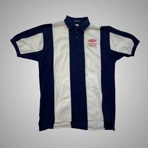 Vintage Inner Harbor DuPont Refinish Racing Polo Shirt Mens XL Navy White Stripe